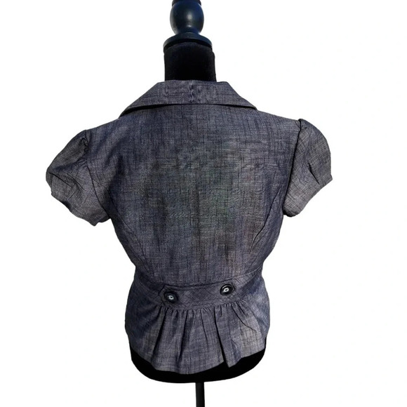 NWT Byer Caifornia Short Sleeve Hook&Eye Closure Grey Medium Fully Lined Blazer - Picture 3 of 13